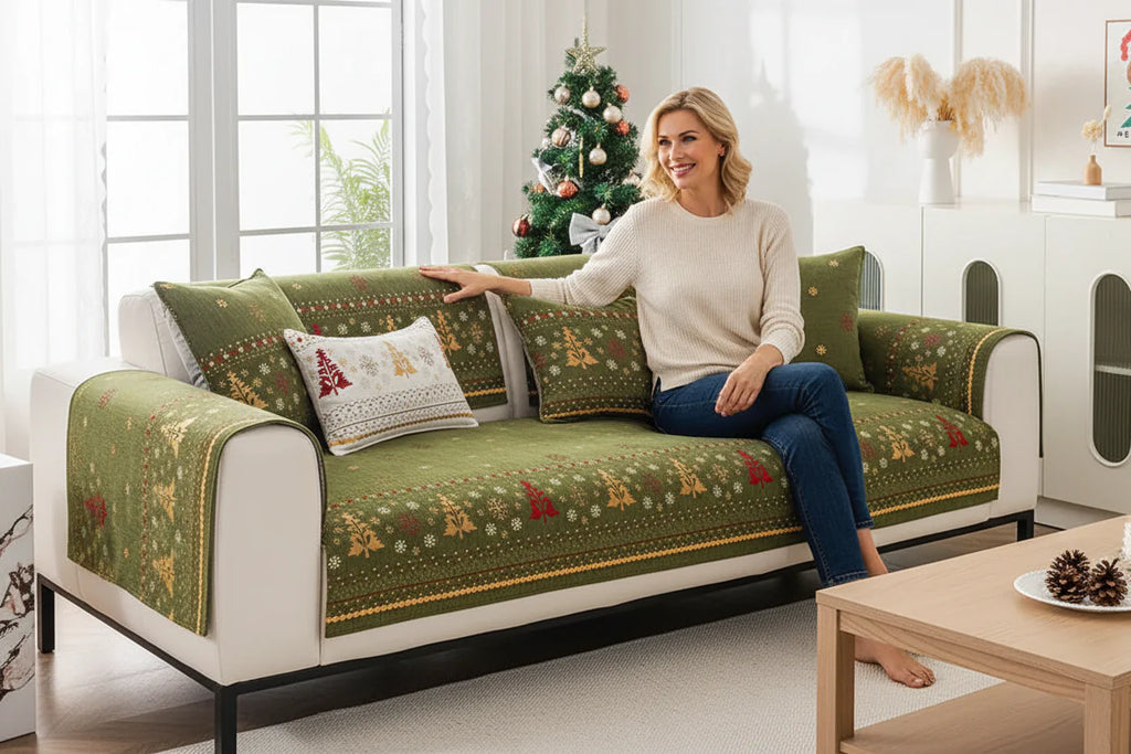 Decor Cedar Noel Festive Chenille Cushion Cover chenille sofa seat cover in United States - featured product image - 90X160cm size
