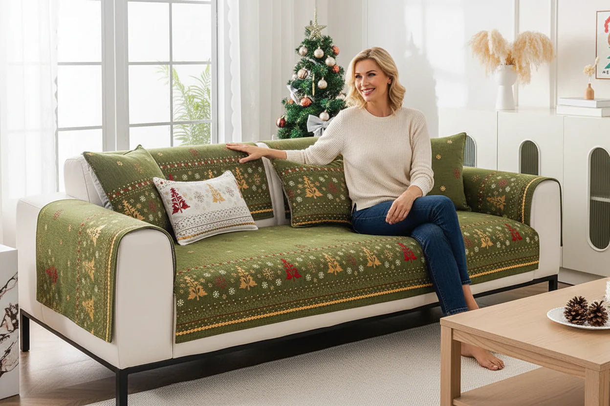 Decor Cedar Noel Festive Chenille Cushion Cover chenille sofa seat cover in United States - featured product image - 90X160cm size