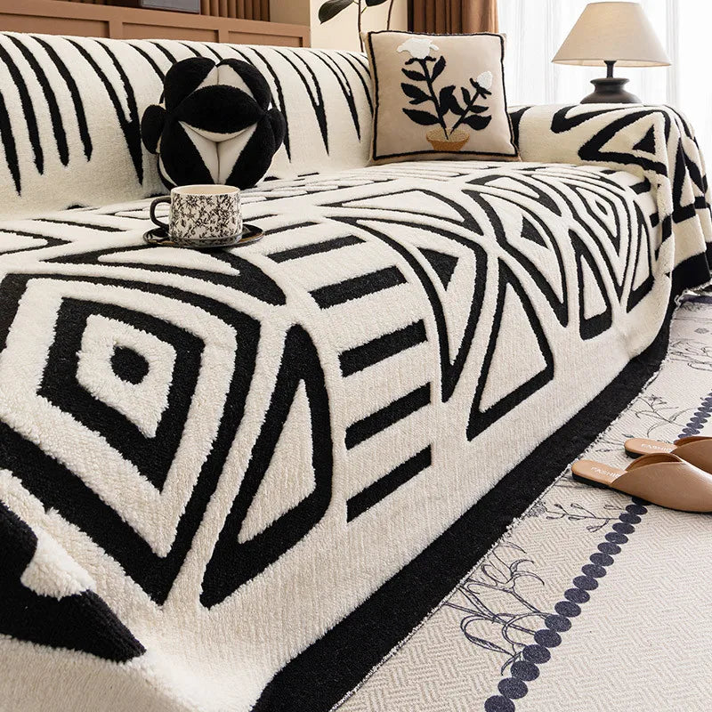 Decor Cedar Valencia Boho Jacquard Sofa Throw detail product image for boho sofa throw cover in United States - Beige / 180X300cm