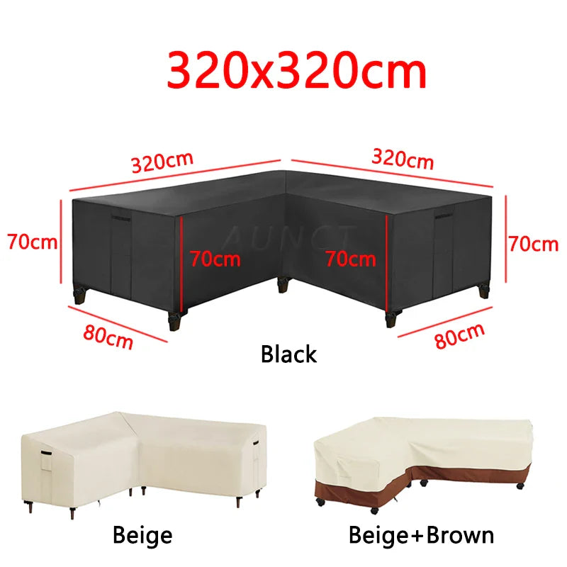 Decor Cedar Portsea L Shape Outdoor Sofa Cover detail product image for water resistant outdoor sofa cover in United States - 286x222cm / Black