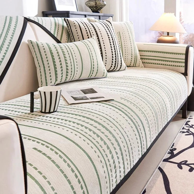 Decor Cedar Haven Thick All Season Sofa Cover lifestyle product image for stretch sofa cover in United States - Couch Mat for Living Rooms color