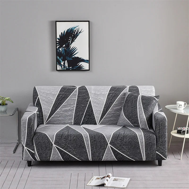 Decor Cedar Celeste Floral Stretch Sofa Cover lifestyle product image for stretch sofa cover in United States - 18 color, 1 size
