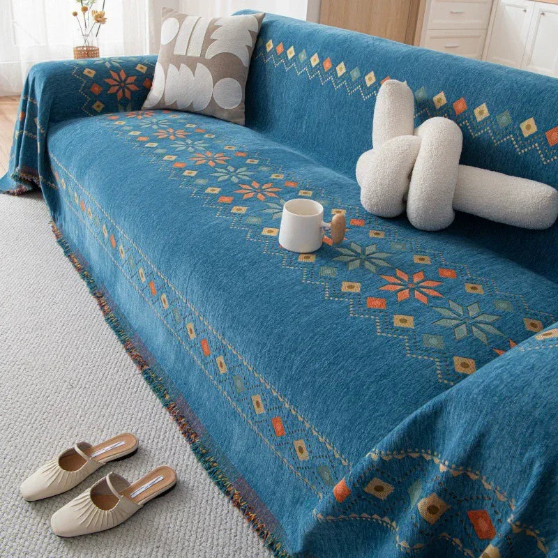 Decor Cedar Capri Water Resistant Chenille Sofa Cover stretch sofa cover in United States - color and texture view 5