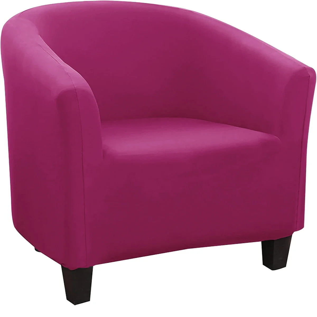 Decor Cedar Monaco Stretch Club Chair Slipcover lifestyle product image for stretch chair cover in United States - Dark Pink