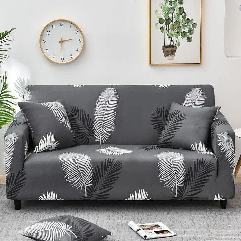 Decor Cedar Celeste Floral Stretch Sofa Cover lifestyle product image for stretch sofa cover in United States - 02 color, 1 size