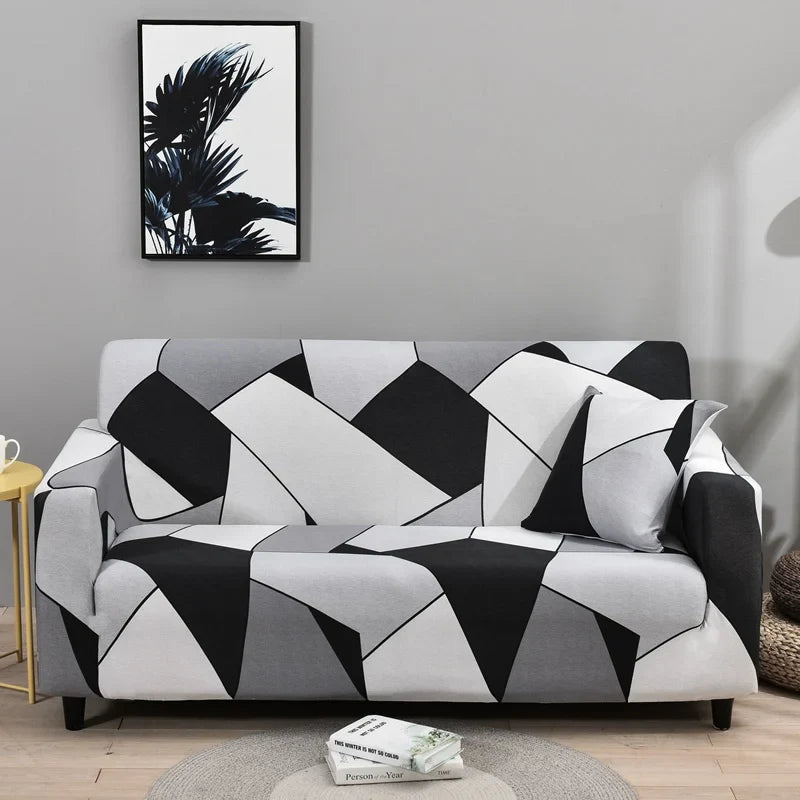 Decor Cedar Celeste Floral Stretch Sofa Cover lifestyle product image for stretch sofa cover in United States - 18 color, 1 size