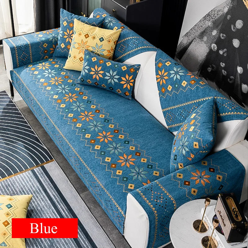 Decor Cedar Nordic Chenille Sofa Cover lifestyle product image for chenille sofa cover in United States - N1 / 90x120cm 1pc