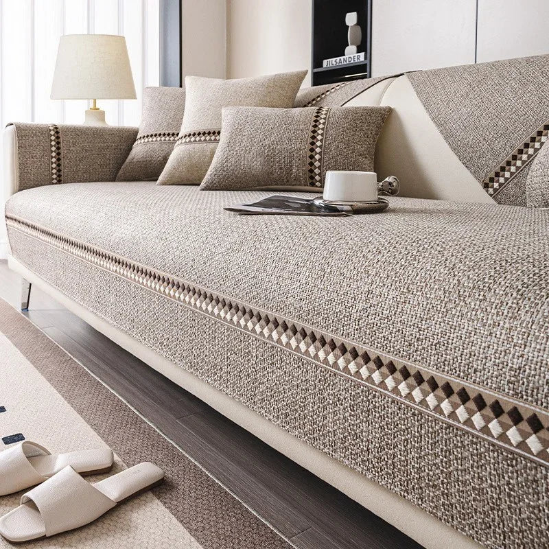 Decor Cedar Haven Thick All Season Sofa Cover stretch sofa cover in United States - color and texture view 2