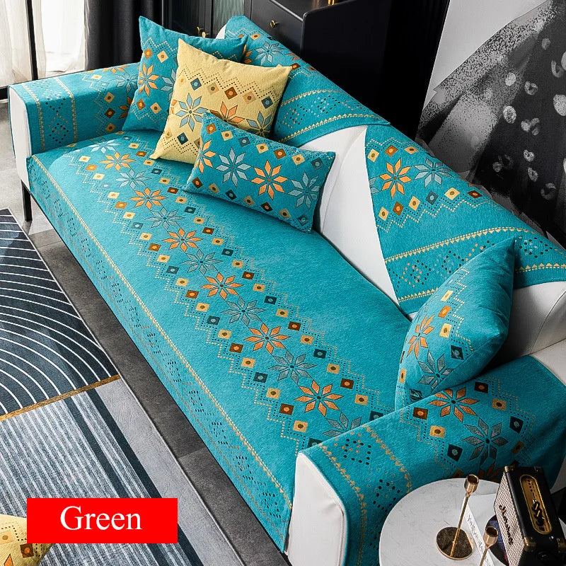 Decor Cedar Nordic Chenille Sofa Cover lifestyle product image for chenille sofa cover in United States - N1 / 90x160cm 1pc
