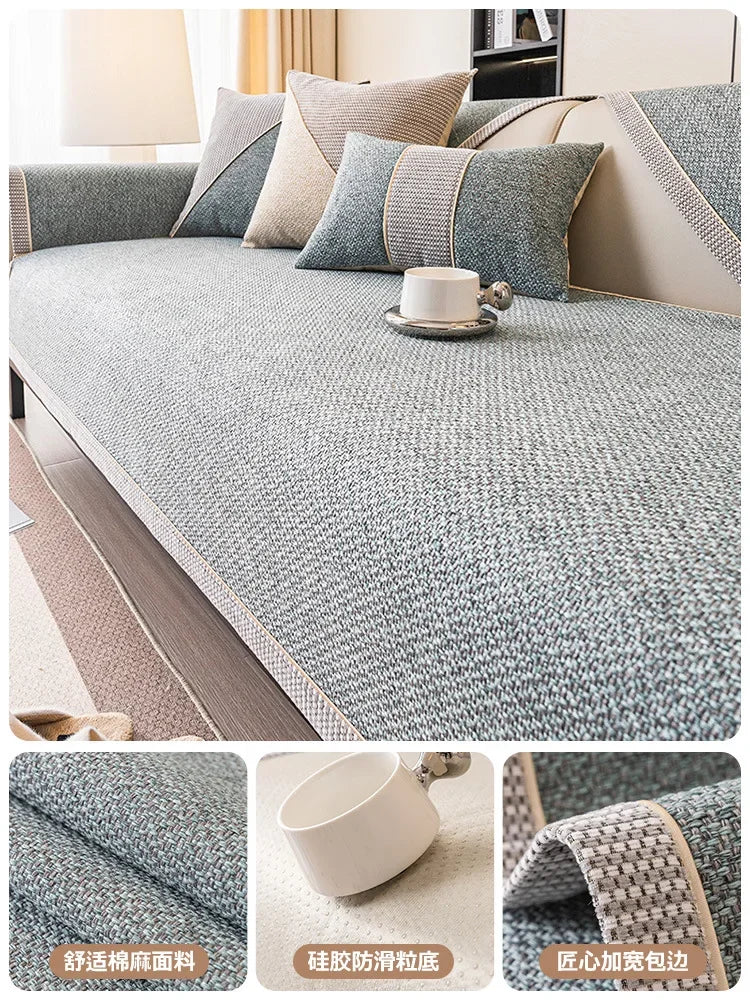 Decor Cedar Haven Linen Look Sofa Cushion Cover lifestyle product image for water resistant sofa cushion cover in United States - F / 90x240cm