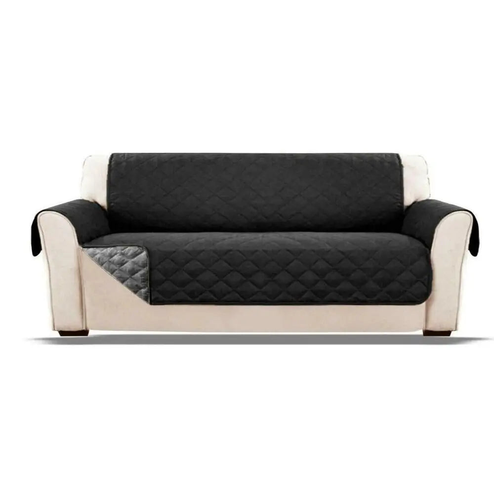 Decor Cedar Quinn Water Resistant Quilted Sofa Cover detail product image for water resistant sofa cover in United States - black / 2seat
