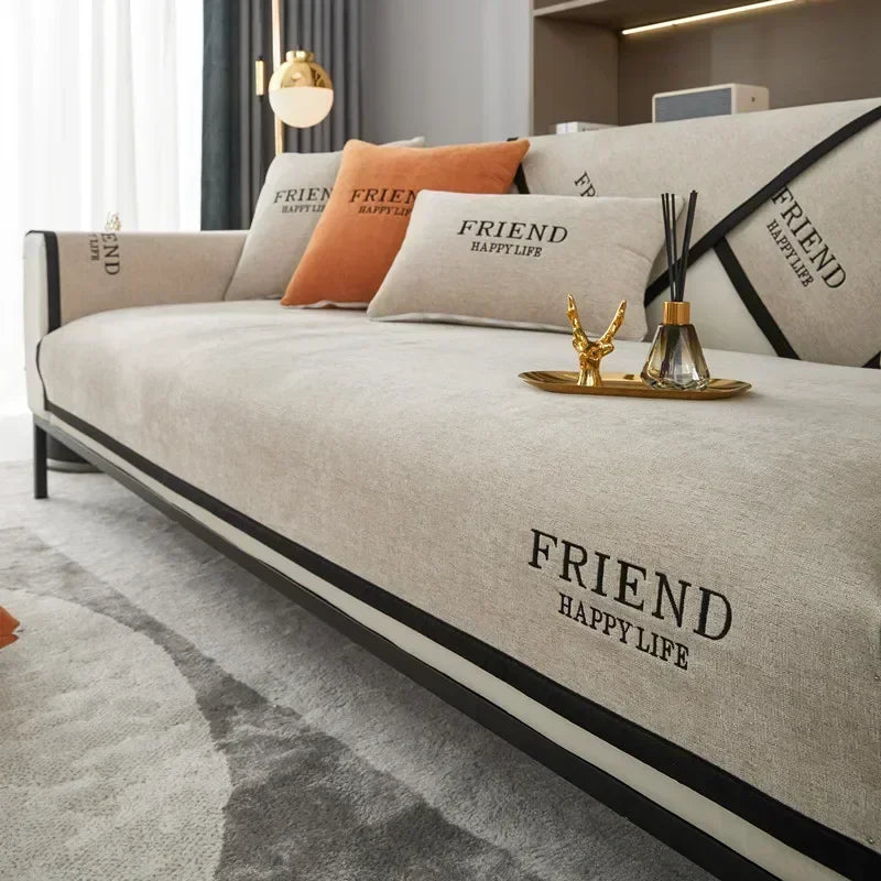Decor Cedar Kensington Chenille Cushion Cover lifestyle product image for chenille sofa cushion cover in United States - A5 / 90x240cm 1pc