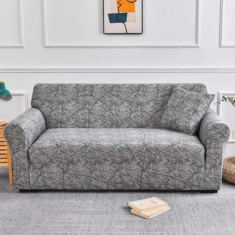 Decor Cedar Celeste Floral Stretch Sofa Cover lifestyle product image for stretch sofa cover in United States - 17 color, 1 size