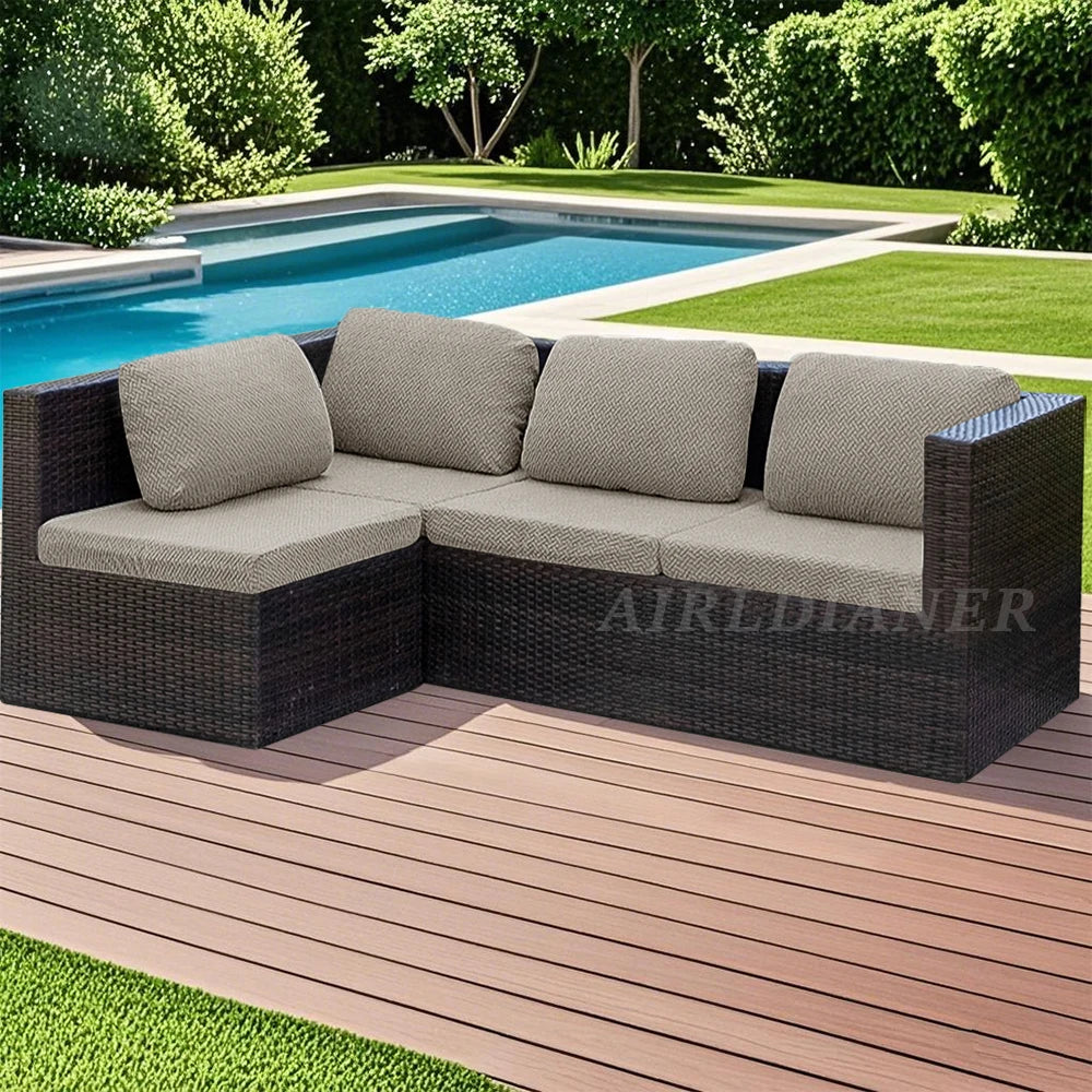Decor Cedar Terrigal Patio Sofa Seat Cover lifestyle product image for weather resistant sofa cushion cover in United States - Sand / Normal Size (L)-1pc