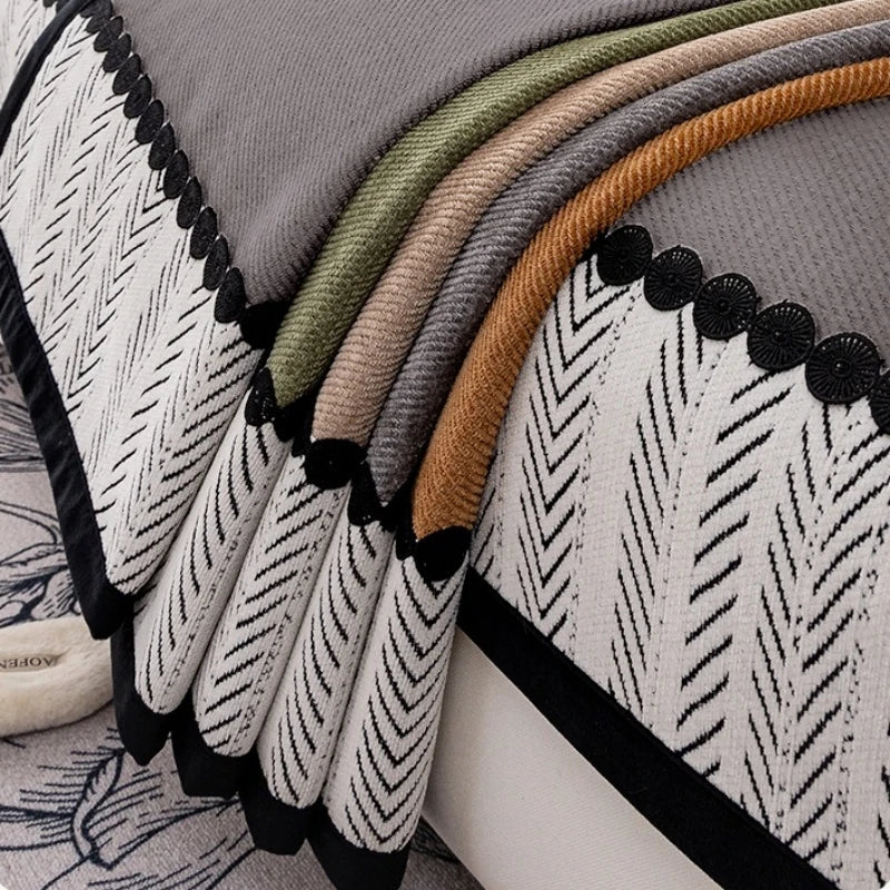 Decor Cedar Marlow Chenille Sofa Seat Cover lifestyle product image for chenille sofa cushion cover in United States - Beige / 90x120cm