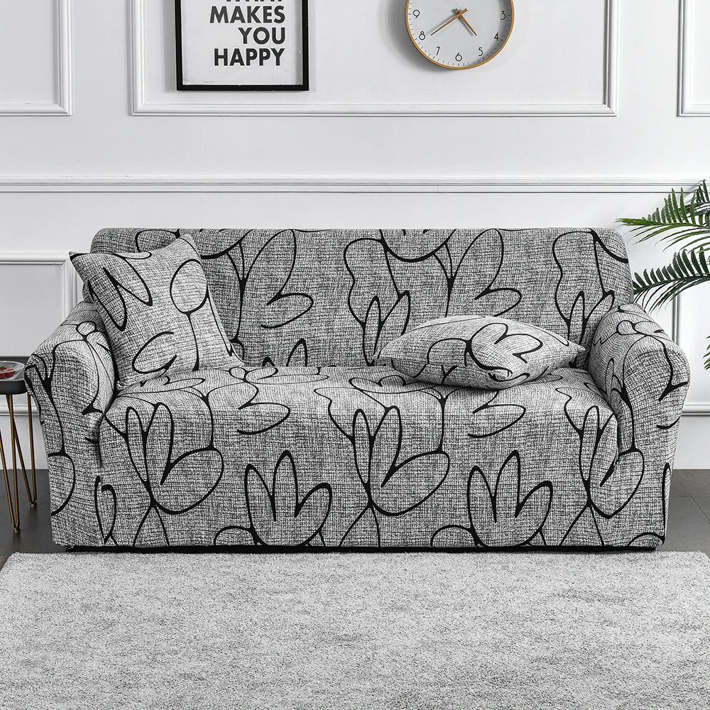 Decor Cedar Celeste Floral Stretch Sofa Cover lifestyle product image for stretch sofa cover in United States - 21 color, 1 size