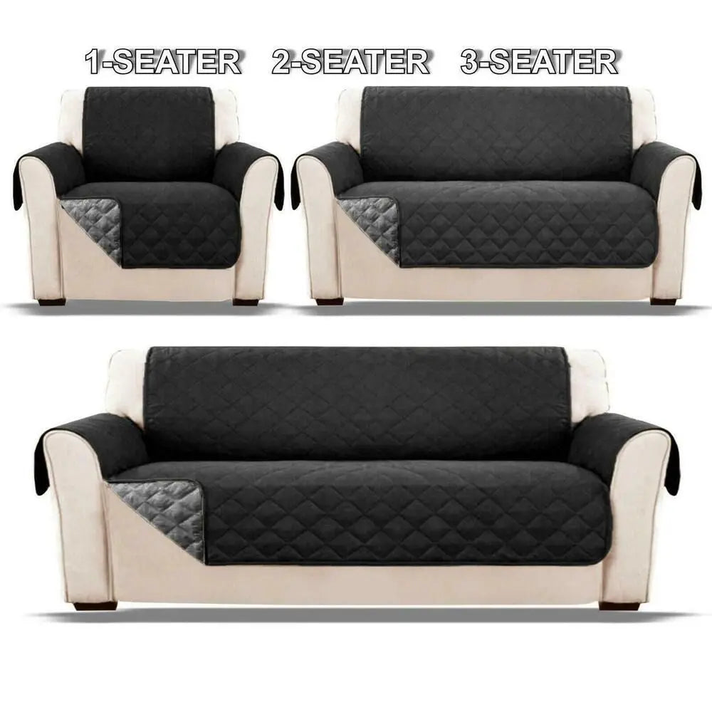 Decor Cedar Quinn Water Resistant Quilted Sofa Cover lifestyle product image for water resistant sofa cover in United States - brown / 2seat