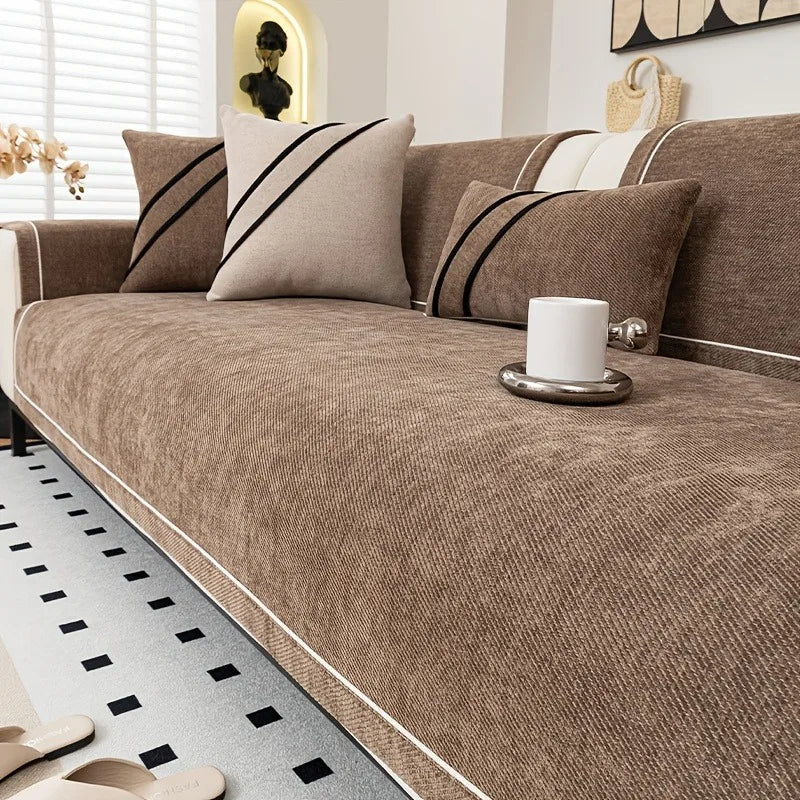 Decor Cedar Geneva Heavy Chenille Sofa Protector chenille sofa cover in United States - color and texture view 2