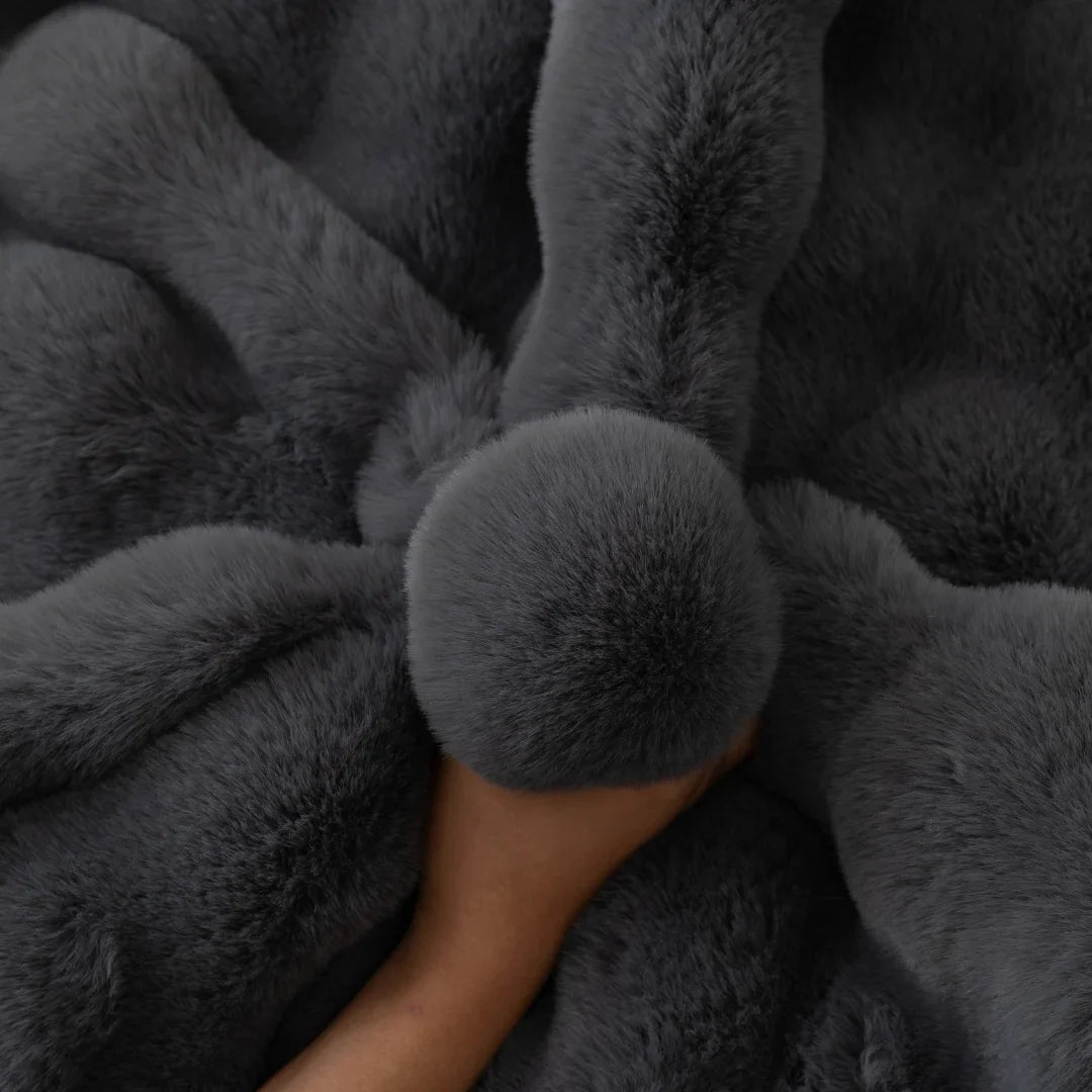 Decor Cedar Aurelia Faux Fur Sofa Seat Cover plush sofa seat cover in United States - lifestyle fit detail 4