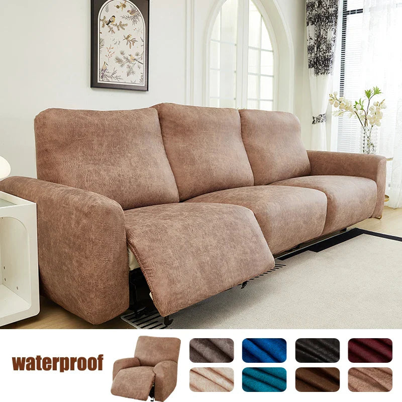 Decor Cedar Nero Water Resistant Recliner Sofa Cover lifestyle product image for water resistant recliner cover in United States - 6 color, 3 size