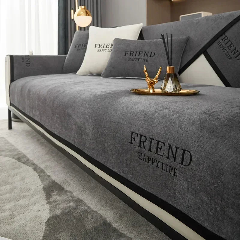 Decor Cedar Kensington Chenille Cushion Cover lifestyle product image for chenille sofa cushion cover in United States - A5 / 110x110cm 1pc
