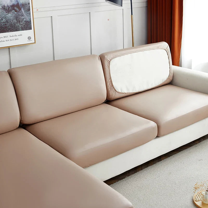 Decor Cedar Nero Water Resistant Leather Cushion Cover sofa seat cover in United States - lifestyle fit detail 4