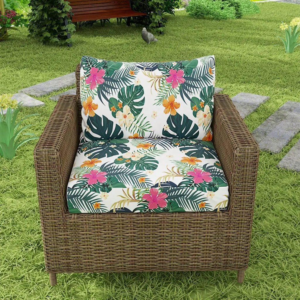 Decor Cedar Hibiscus Tropical Sofa Cushion Covers outdoor sofa cover in United States - color and texture view 2
