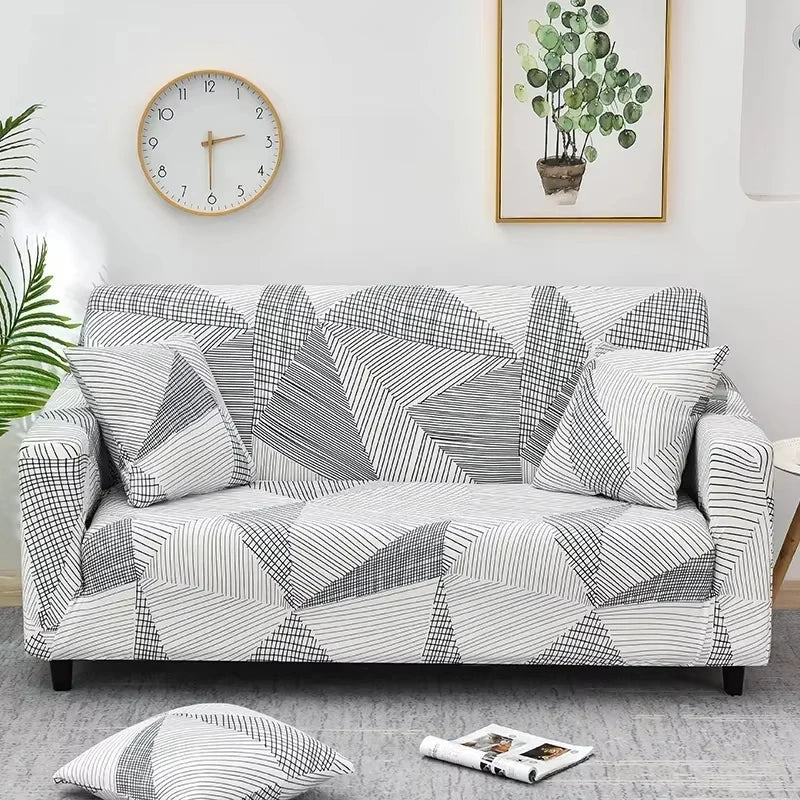 Decor Cedar Celeste Floral Stretch Sofa Cover lifestyle product image for stretch sofa cover in United States - 17 color, 1 size