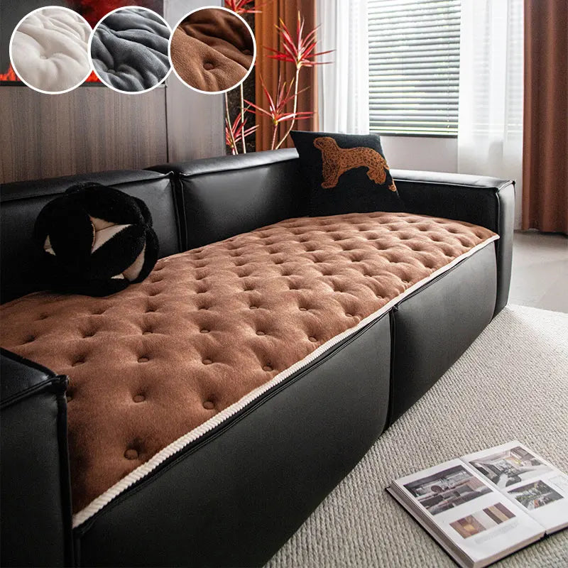 Decor Cedar Solene Flannel Sofa Cushion Pad detail product image for soft plush sofa cushion cover in United States - White / 70X240cm
