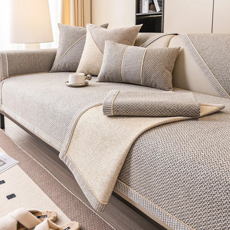 Decor Cedar Haven Linen Look Sofa Cushion Cover lifestyle product image for water resistant sofa cushion cover in United States - F / 90x90cm