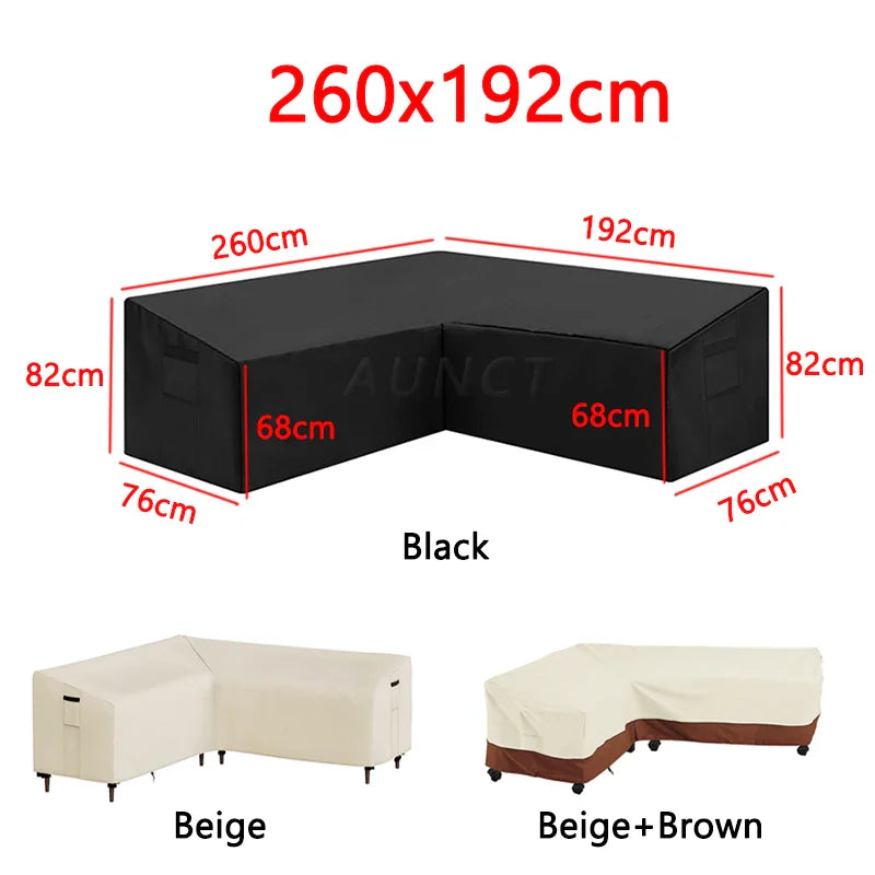 Decor Cedar Portsea L Shape Outdoor Sofa Cover lifestyle product image for water resistant outdoor sofa cover in United States - 215x215cm / Beige