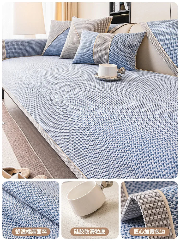 Decor Cedar Haven Linen Look Sofa Cushion Cover lifestyle product image for water resistant sofa cushion cover in United States - F / 70x90cm