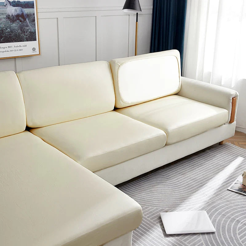Decor Cedar Nero Water Resistant Leather Cushion Cover sofa seat cover in United States - color and texture view 2