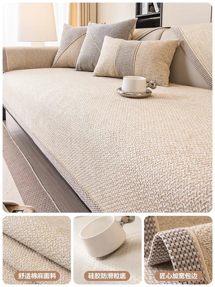 Decor Cedar Haven Linen Look Sofa Cushion Cover lifestyle product image for water resistant sofa cushion cover in United States - F / 90x120cm