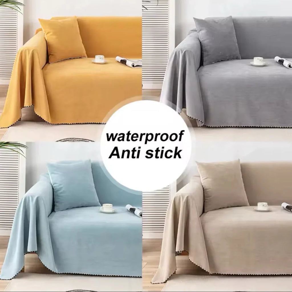 Decor Cedar Slate Water Resistant Sofa Blanket Cover lifestyle product image for water resistant sofa throw cover in United States