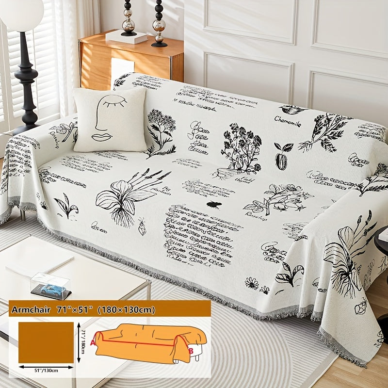 Decor Cedar Aurelia Floral Chenille Sofa Cover lifestyle product image for chenille sofa cover in United States