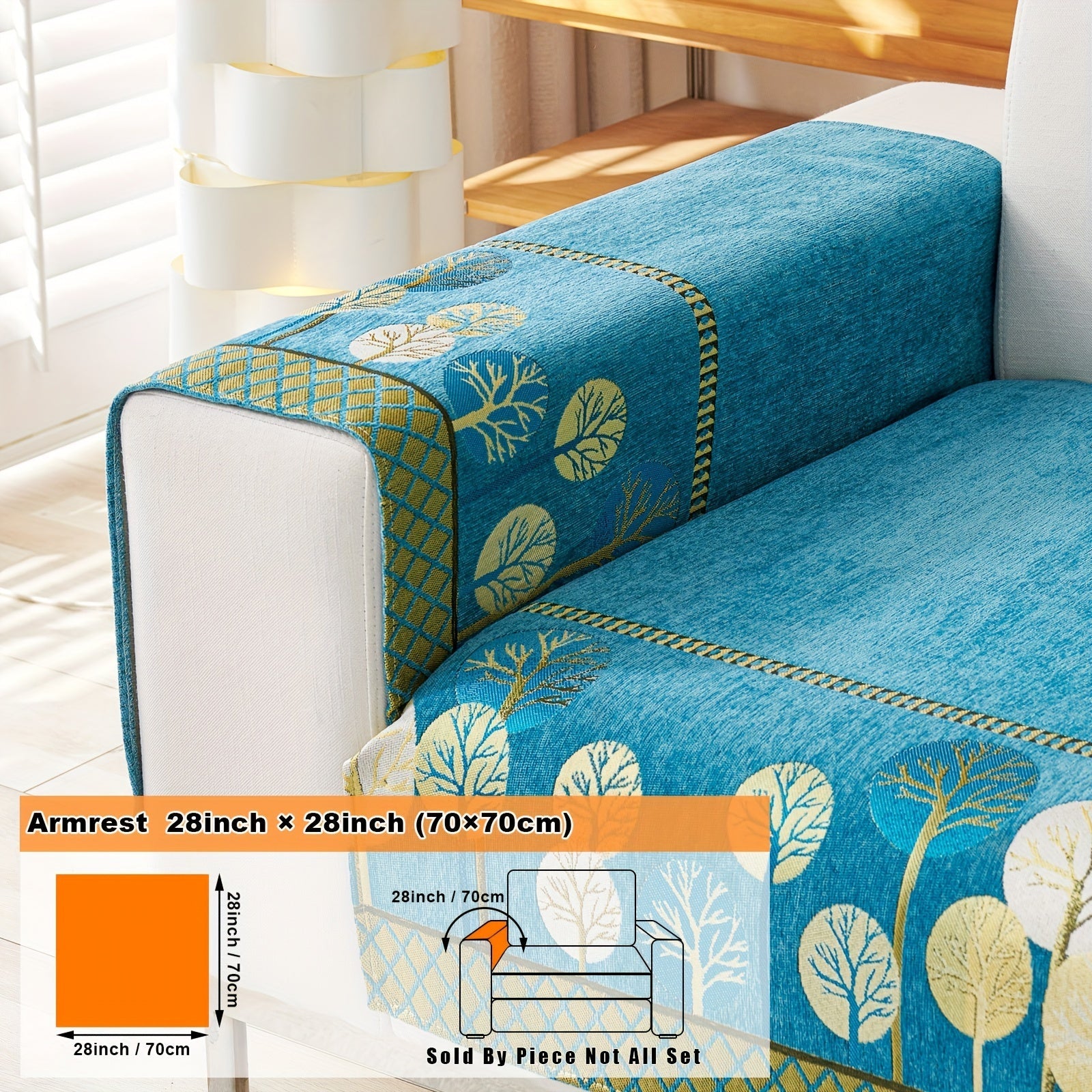 Decor Cedar Moonlit Jacquard Armchair Cover lifestyle product image for boho chair cover in United States