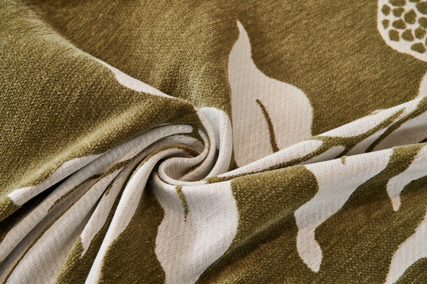 Decor Cedar Amalfi Palm Jacquard Sofa Throw Cover in Olive Palm - palm jacquard sofa throw cover fabric and edge detail in United States, image 48