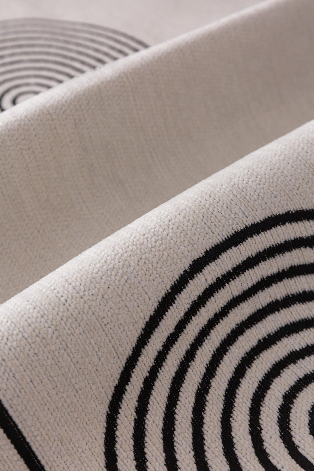Decor Cedar Arcadia Arch Line Sofa Cover in Black Cream - fabric texture detail image for water resistant patterned couch covers in United States