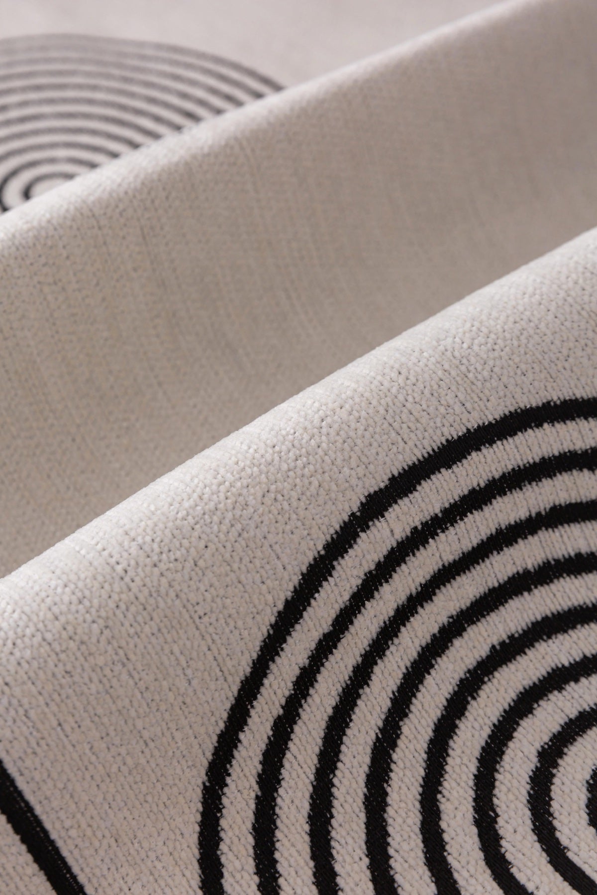 Decor Cedar Arcadia Arch Line Sofa Cover in Black Cream - fabric texture detail image for water resistant patterned couch covers in United States