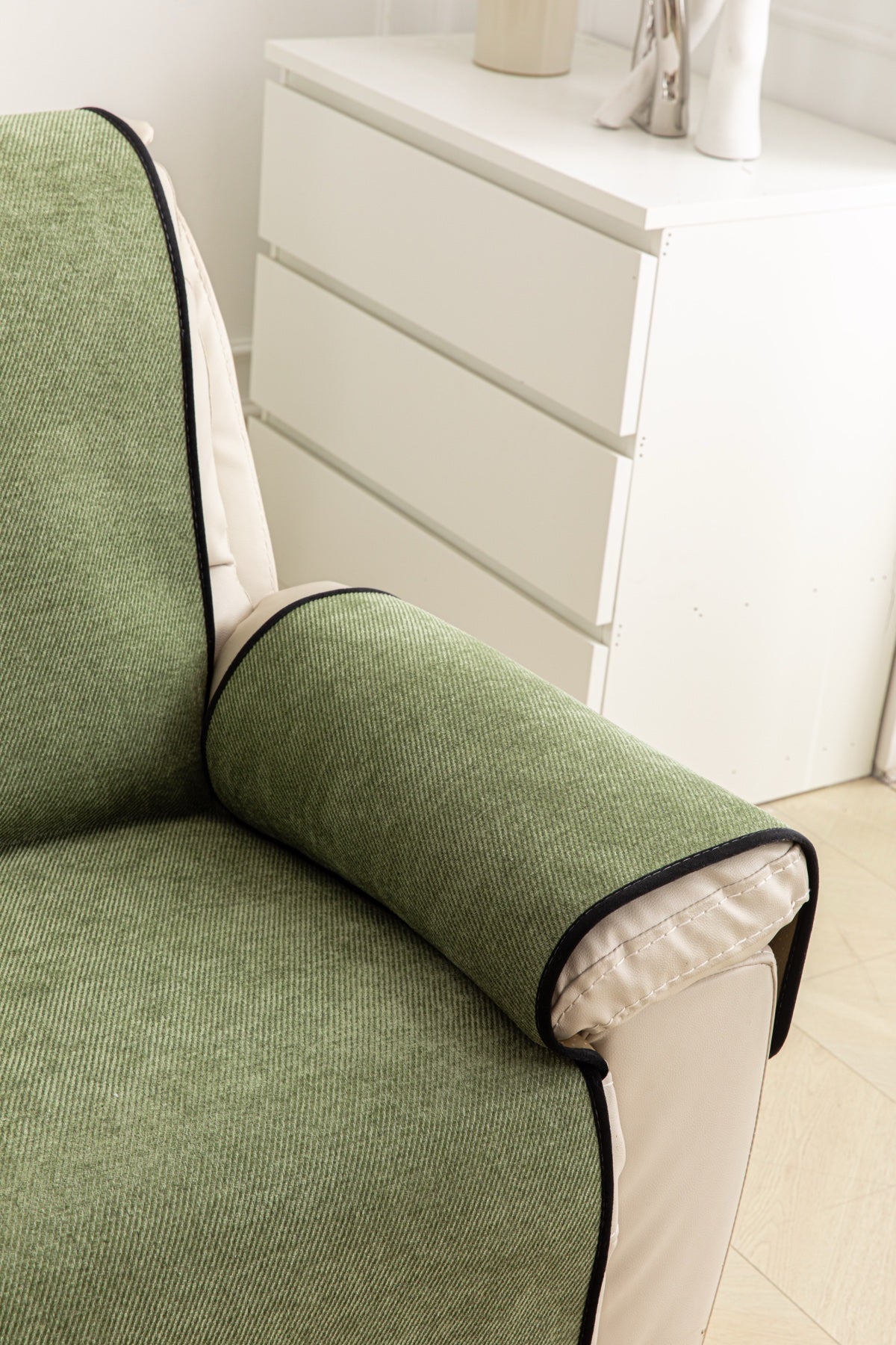 Decor Cedar Aria Textured Armchair Sofa Cover Pieces in Sage Green - styled armchair sofa cover piece for armchair sofa cover pieces in United States, image 4