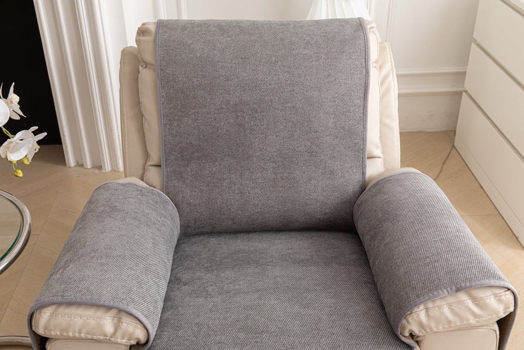 Decor Cedar Aria Textured Armchair Sofa Cover Pieces in Soft Gray - chair cover piece detail for armchair sofa cover pieces in United States, image 32