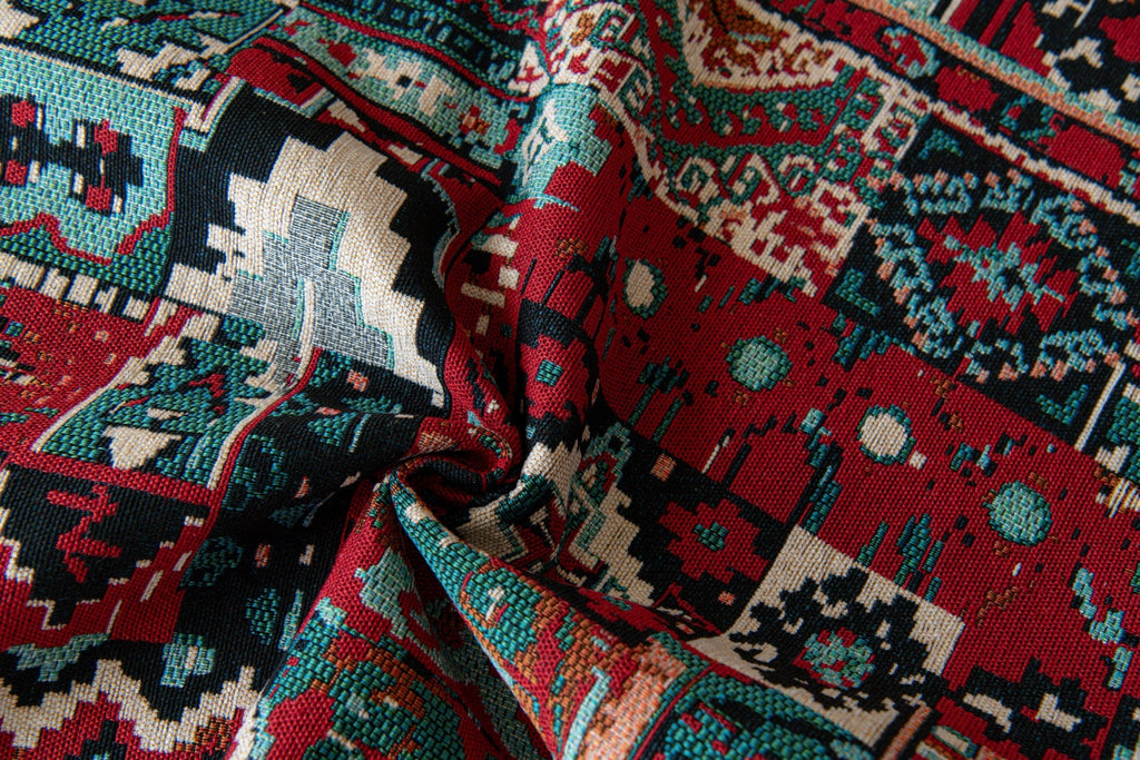 Decor Cedar Atlas Kilim Fringe Sofa Cover Piece - fabric texture and fringe detail for kilim fringe sofa cover piece in United States, image 11