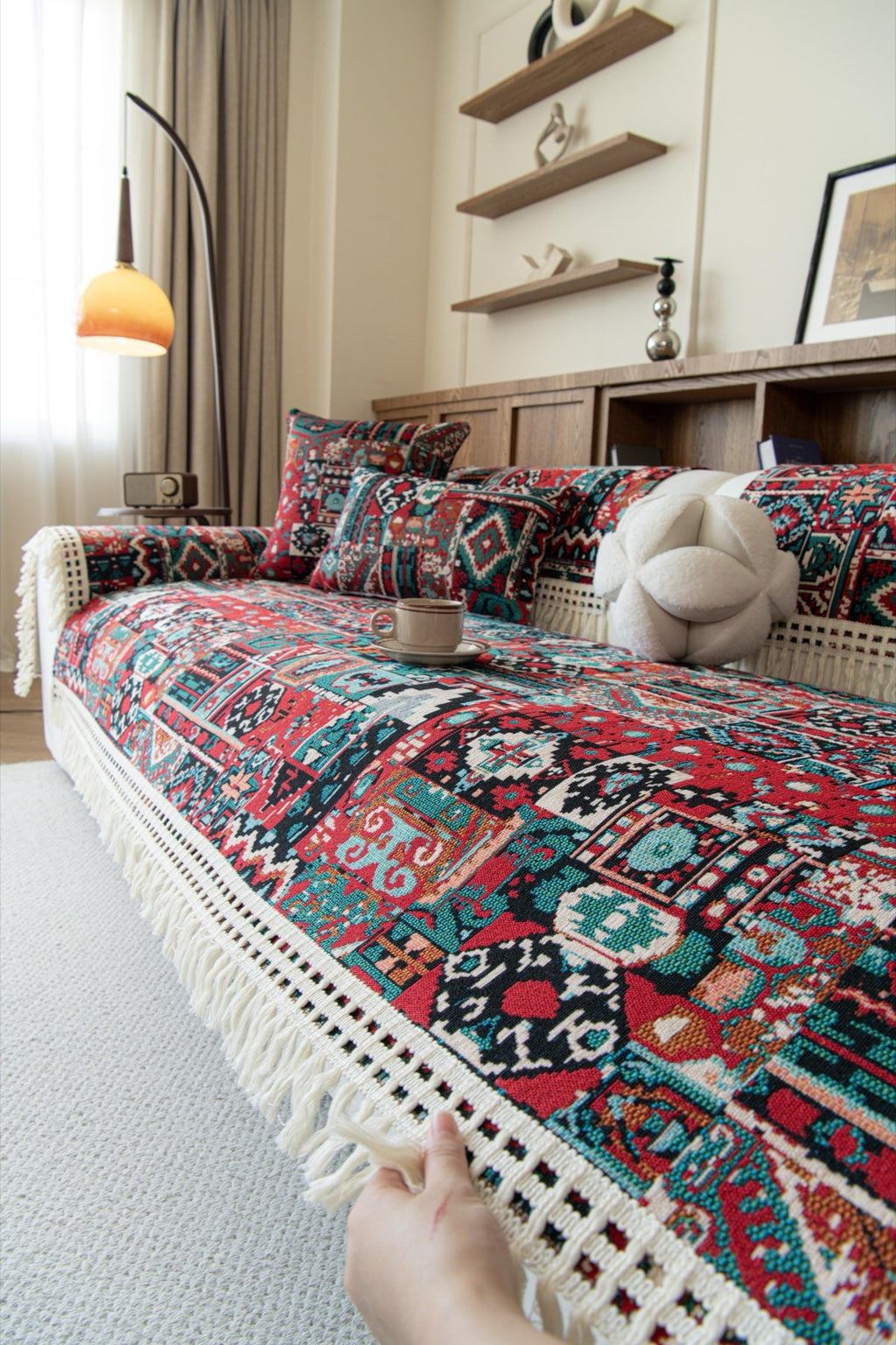 Decor Cedar Atlas Kilim Fringe Sofa Cover Piece - kilim sofa cover piece styling for kilim fringe sofa cover piece in United States, image 1