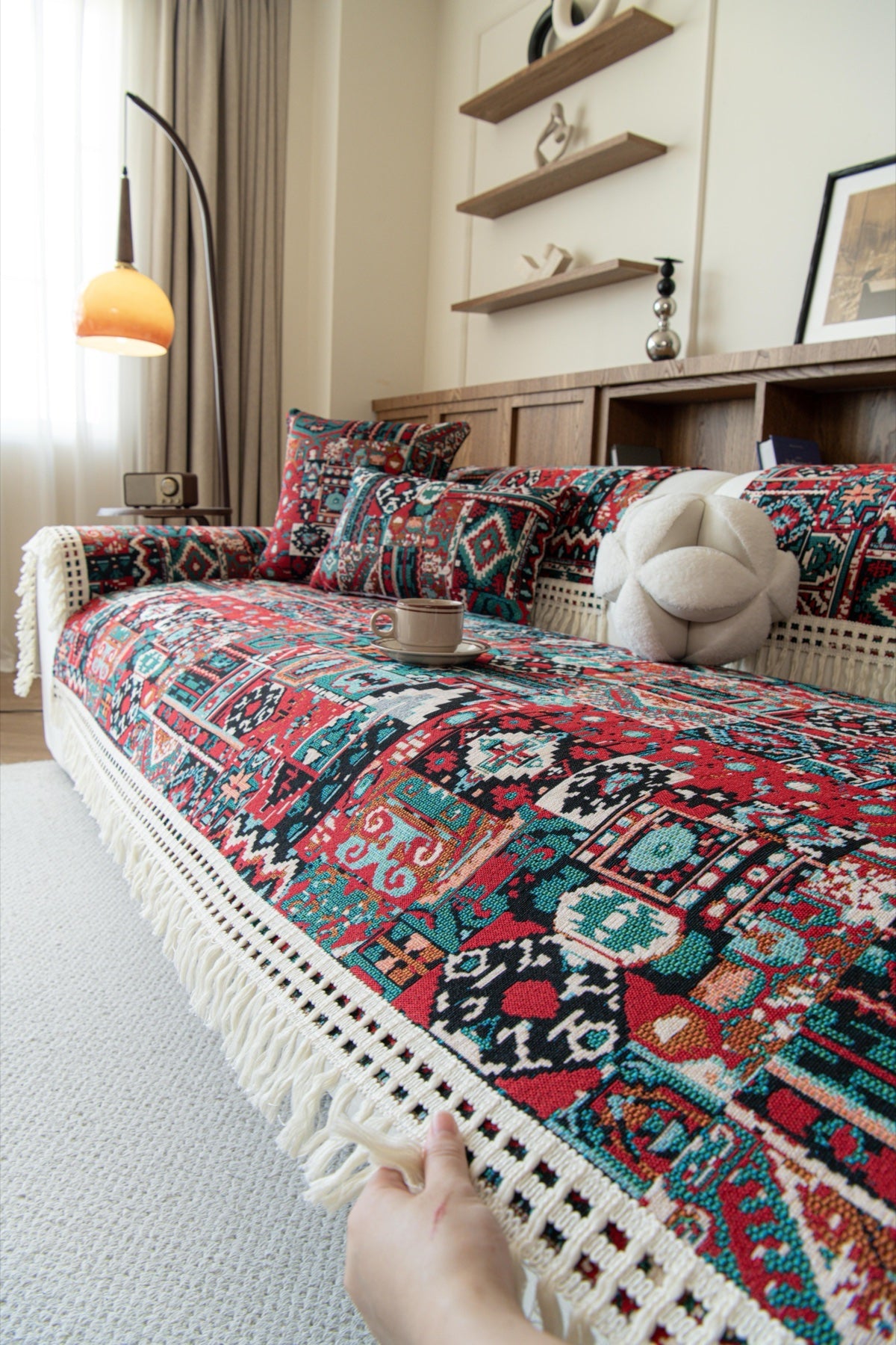 Decor Cedar Atlas Kilim Fringe Sofa Cover Piece - kilim sofa cover piece styling for kilim fringe sofa cover piece in United States, image 1