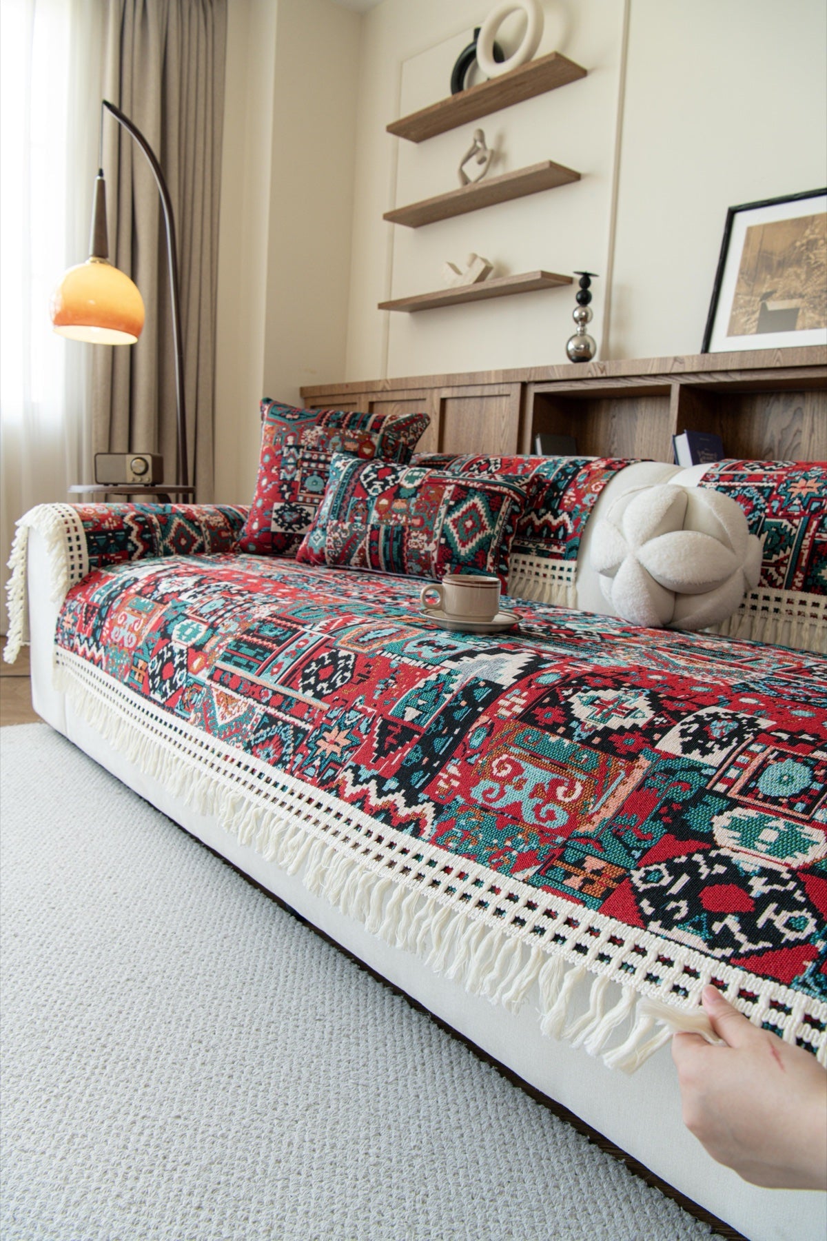 Decor Cedar Atlas Kilim Fringe Sofa Cover Piece - kilim sofa cover piece styling for kilim fringe sofa cover piece in United States, image 16