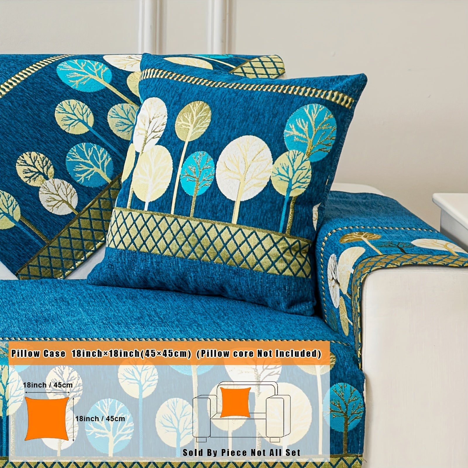 Decor Cedar Moonlit Jacquard Armchair Cover lifestyle product image for boho chair cover in United States
