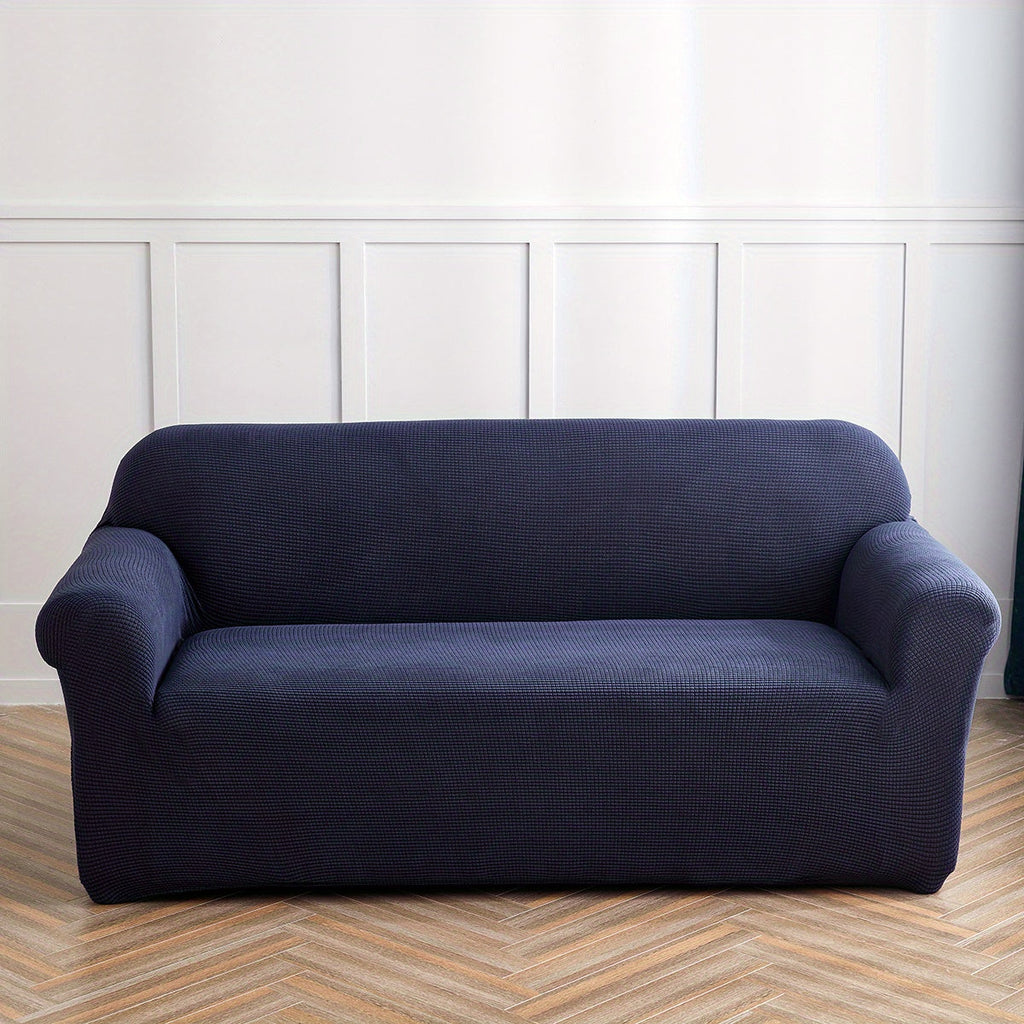 Decor Cedar Calma Plush All Season Sofa Cover lifestyle product image for stretch sofa cover in United States
