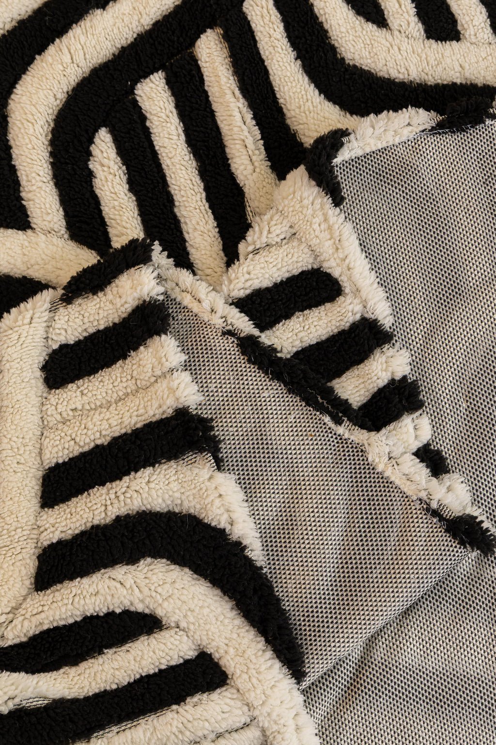 Decor Cedar Riviera Wave Stripe Sofa Cover in Black Cream - fabric detail image for plush patterned couch covers in United States