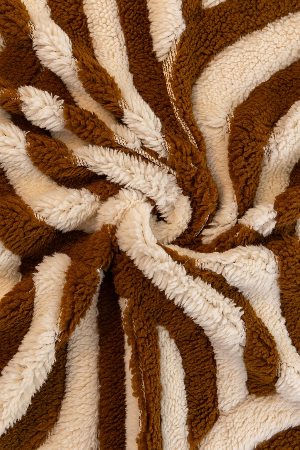 Decor Cedar Riviera Wave Stripe Sofa Cover in Brown Cream - fabric detail image for plush patterned couch covers in United States